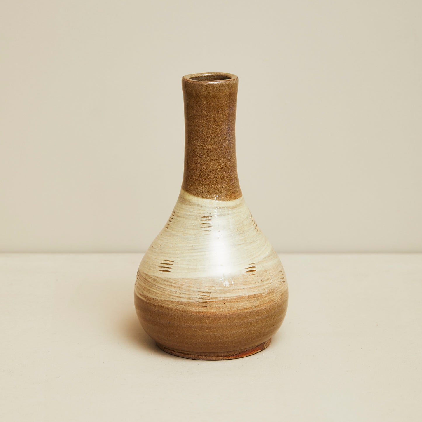 小石原焼 太田哲三窯 花器【櫛目・白】