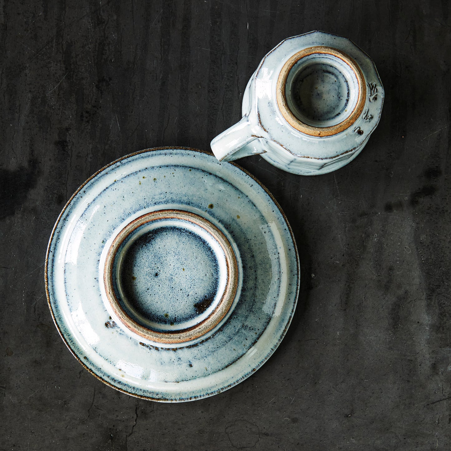 小代焼 ふもと窯 井上泰秋 コーヒーカップ (ソーサー付き)【白】