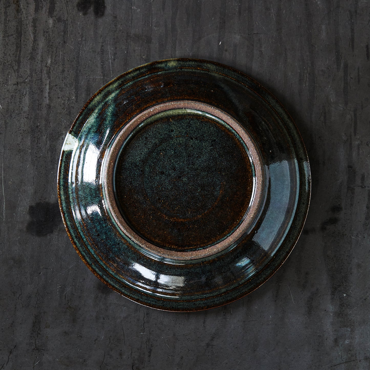 小代焼 ふもと窯 井上尚之 カレー皿 【スリップウェア 8寸 B】