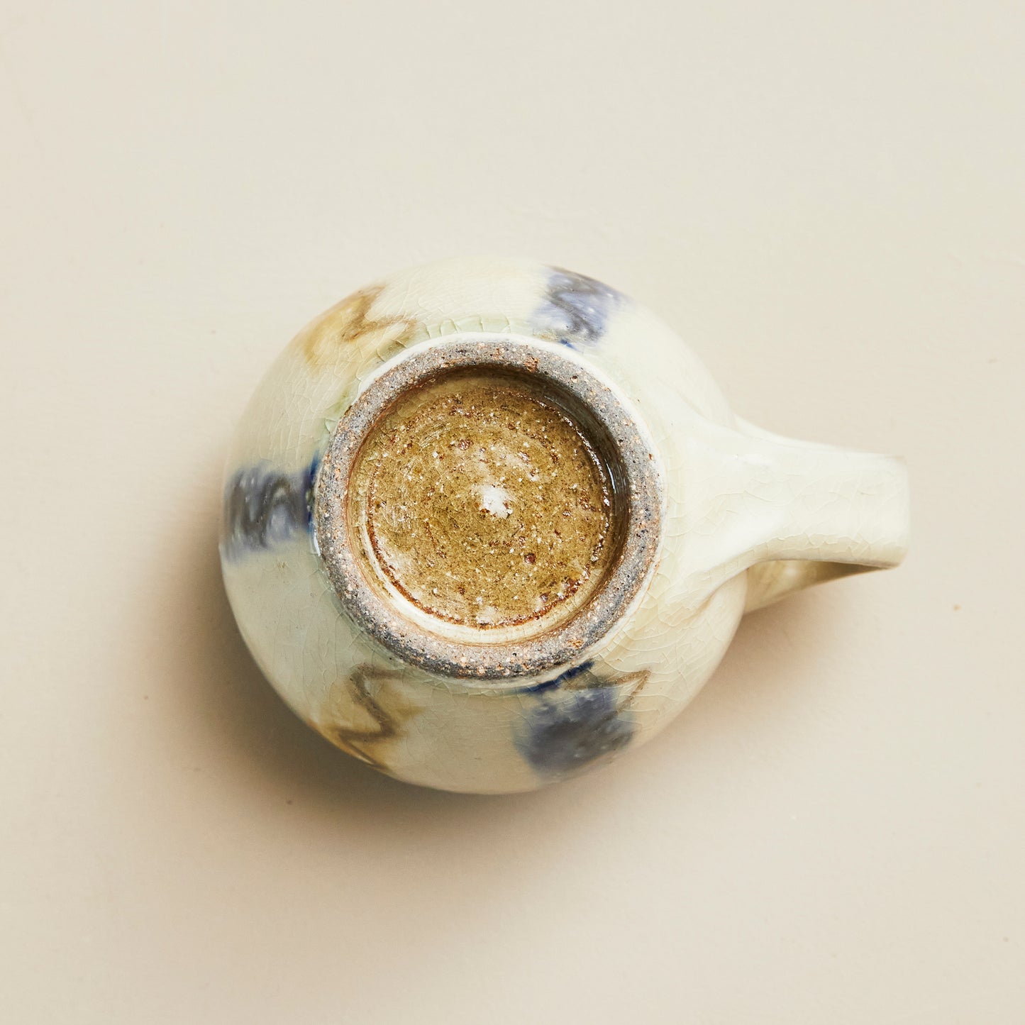 小代焼 ふもと窯 井上亮我 マグ 【櫛描き・青黄】