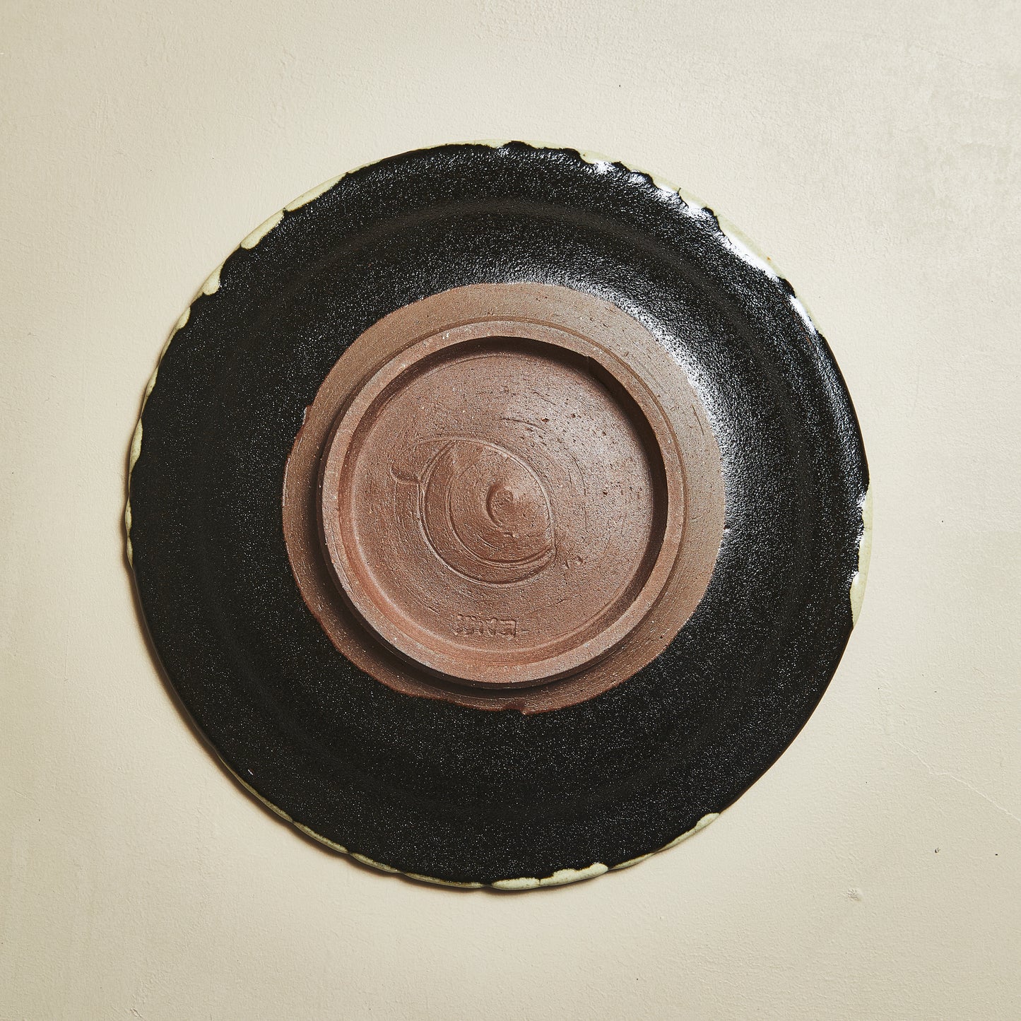 龍門司焼 川原竜平 7寸皿 【掛けわけ・白蛇蝎】