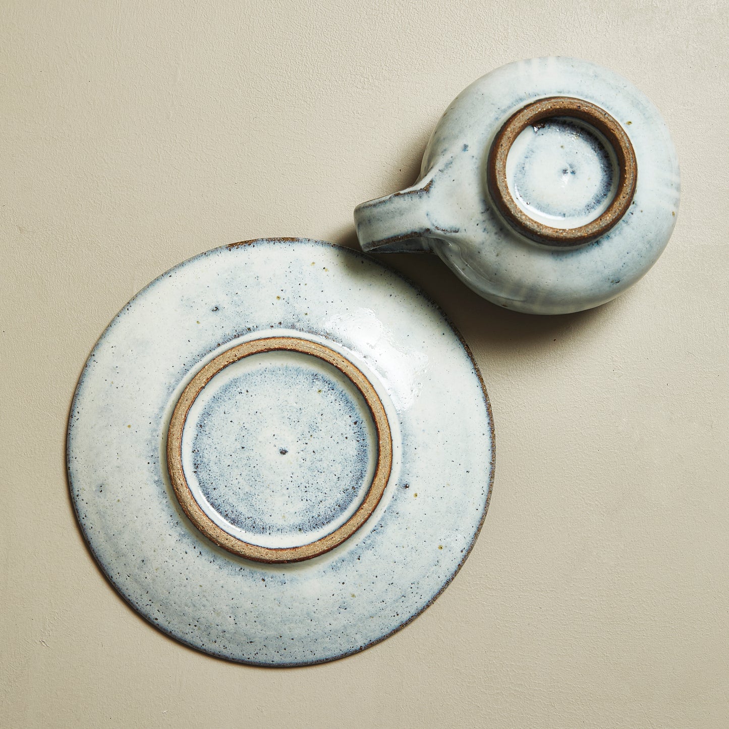 小代焼 ふもと窯 井上亮我 コーヒーカップ(ソーサー付)【白】