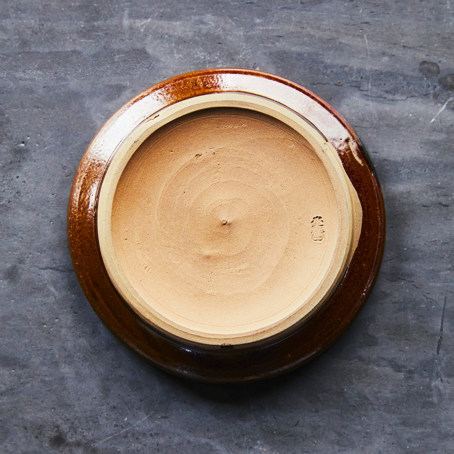 小鹿田焼 坂本拓磨 植木鉢4号(皿付き)【指描き】