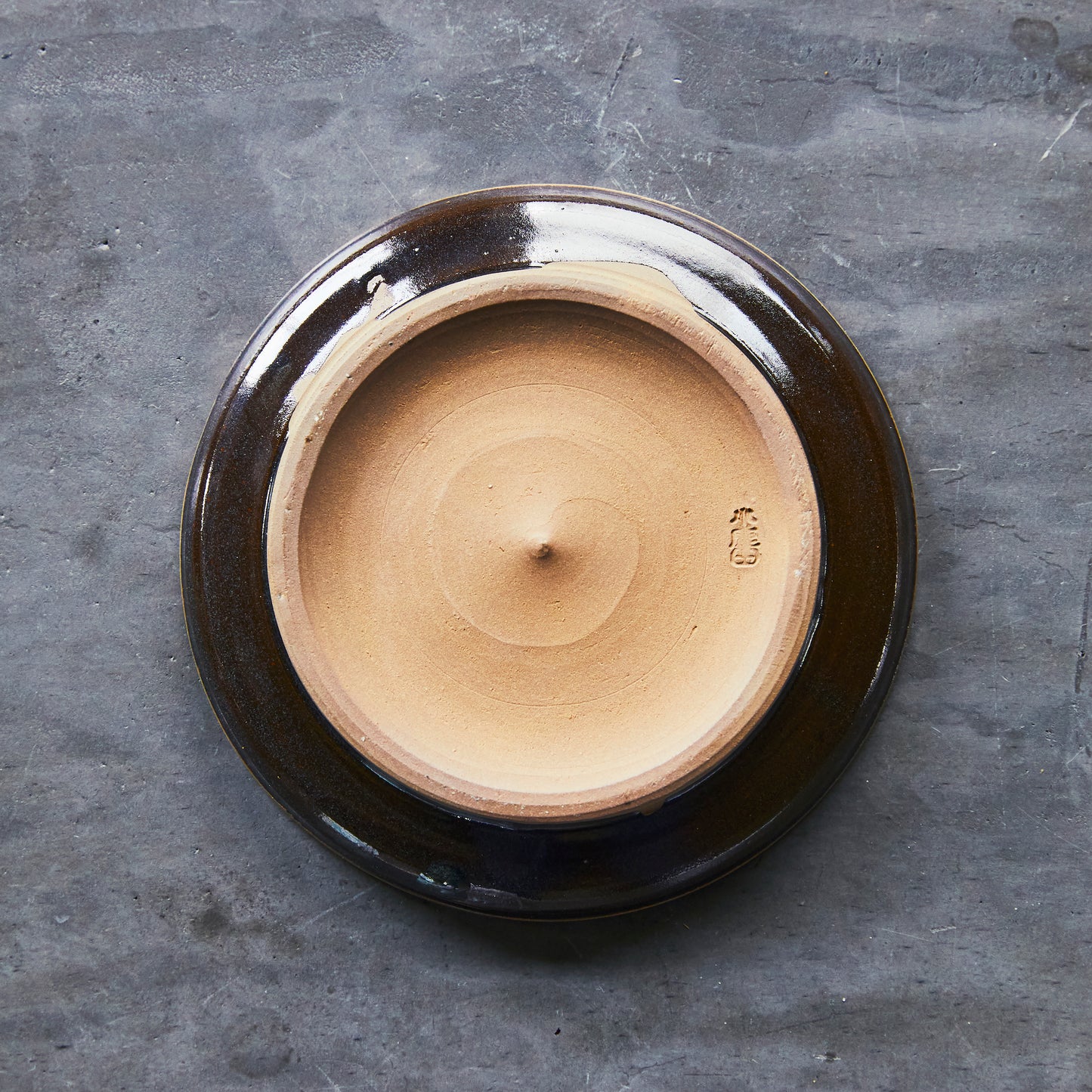 小鹿田焼 坂本拓磨 植木鉢4号(皿付き)【飛び鉋】