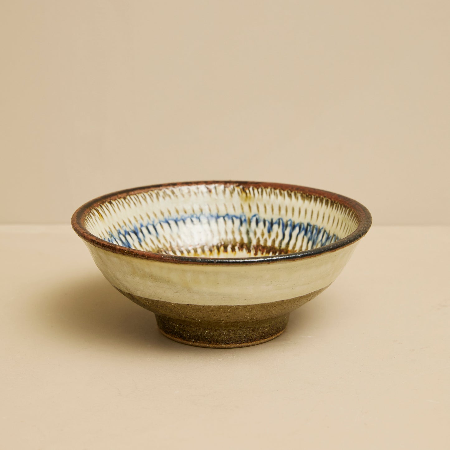 小代焼 ふもと窯 井上尚之 5寸鉢 【飛びかんな】